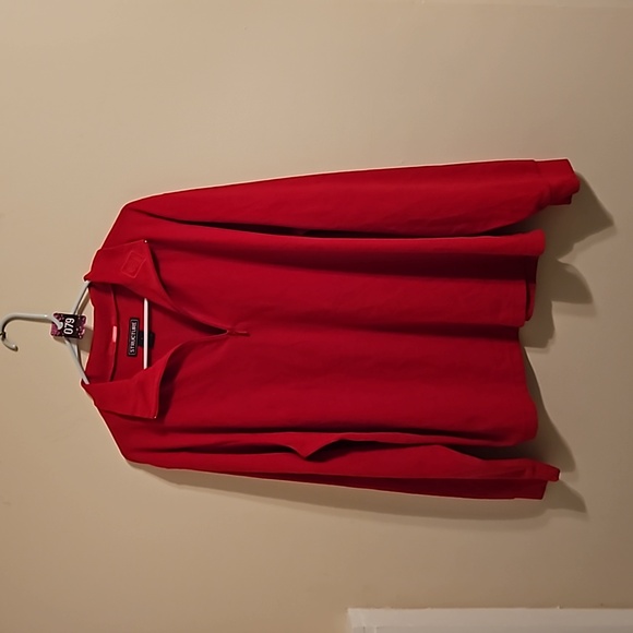 Structure oversized Red pull over 1/4 light weight sweatshirt. In EUC - Picture 1 of 3